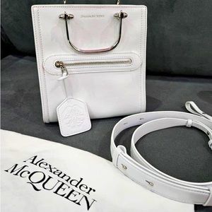 White leather The Short Story tote bag from Alexander McQueen